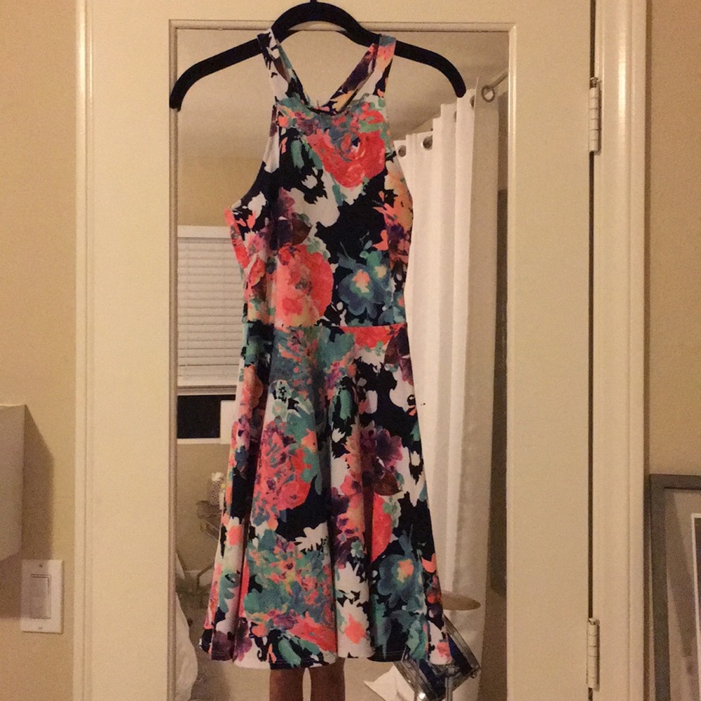 Aqua | Floral A line dress